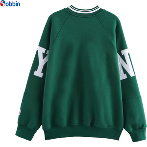 Sudaderas de Felpa Decorativas de Moda para Mujer, Tallas Grandes, Cuello Redondo, Manga Larga, 100% Algodón, Color Sólido - Product Image 2