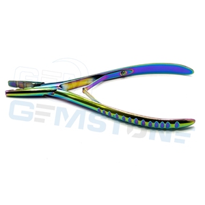 Professional 7 Inch 2-Hole Multifunction Hair <b>Extension</b> Pliers – Rainbow Stainless Steel Tool for Micro Rings Nano <b>Beads</b> - Product Image 3