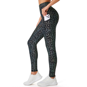 Breathable Yoga Pants High Waist <b>Leopard</b> <b>Print</b> <b>Leggings</b> Women Full Length Stretch Sporty Activewear Knitted Fit - Product Image 3