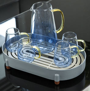 Juego de 2 Bandejas de Plástico Multifuncionales, Diseño Ovalado, Bandejas Decorativas para Mesa de Centro, para Servir Bebidas y Comida - Product Image 4