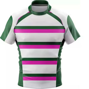 Proveedor de Camisetas de Rugby, Venta Caliente, 100% Poliéster, Secado Rápido, Diseño Personalizado para Equipos, Uniformes de Rugby Transpirables - Product Image 6