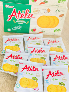 Galletas crujientes con sabor a verduras Atela, paquete de galletas redondas con sabor salado, patata, zanahoria, espinacas, brócoli, cebolla, 150 g - Product Image 4