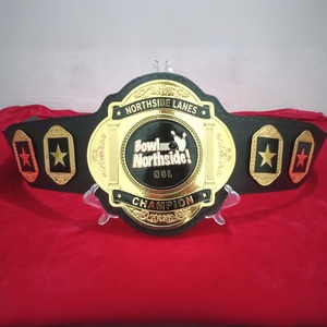 Ceinture de championnat avec logo personnalisé, ceinture de récompense personnalisée, style médaille d'or, trophée sportif, cuir original - Product Image 2