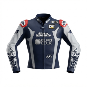 Men’s Cowhide Leather <b>Racing</b> <b>Jacket</b>/Chaqueta MotoCP Style CE Level 2 Armor Motorcycle Track Riding Protective Gear CE - Product Image 1