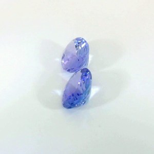 Pierre précieuse naturelle Tanzanite, paire de pierres lâches ovales bleu violacé, pierres précieuses authentiques et rares pour la fabrication de bijoux fins - Product Image 2