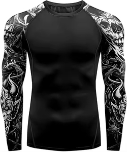 Latest Design Men Rash Guard Fully Customized Top Trending <b>Light</b> Weight Anti Wrinkle Breathable Men Rash Guard - Product Image 2