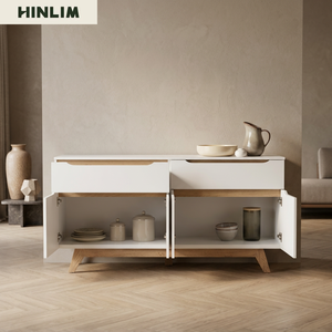 Scandinavian <b>Sideboard</b> White Wood <b>Storage</b> Cabinet Modern Classic Buffet Furniture for Dining Room Home Furniture - Product Image 2