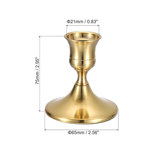 Gold Finish Metal Candle <b>Holder</b> Decorative Tabletop <b>Candlestick</b> Stand for Home Wedding and Event Decoration - Product Image 3