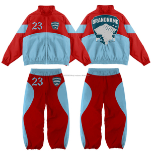 Chaquetas Cortavientos Personalizadas al por Mayor, Conjuntos Deportivos para Hombre, con Cierre, de Dos Piezas, Forro Polar de Algodón para Invierno, Estilo Urbano, para Exteriores - Product Image 2