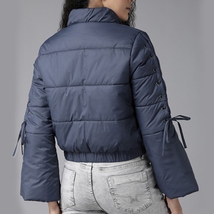 Women's Reversible Winter Bomber Puffer <b>Jacket</b> Oversize Thickened <b>Duck</b> <b>Down</b> Coat with Waterproof Linen Lining Patchwork Design - Product Image 5
