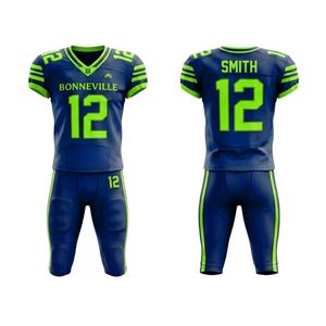 Uniforme de Fútbol Americano Personalizado OEM, Transpirable, 100% Poliéster, de Secado Rápido, con Logotipo Frontal Impreso por Sublimación, Corte Ajustado, Venta al Por Mayor - Product Image 2