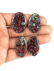 Wholesale Bulk Loose Oval Cut Natural Eudialyte Cabochon Spiritual Reiki Crystal Healing Raw <b>Chakra</b> Gemstone Radha Arts Red - Product Image 5