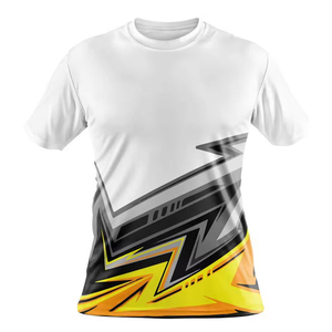 เสื้อยืดฟิตเนสคุณภาพสูง ระบายอากาศได้ดี ผลิตจากโพลีเอสเตอร์ 100% สำหรับผู้ชาย พิมพ์ลายรอบตัว คอกลม เสื้อยืดแบบสปอร์ตพิมพ์ลายแบบซับลิเมชั่น - Product Image 1