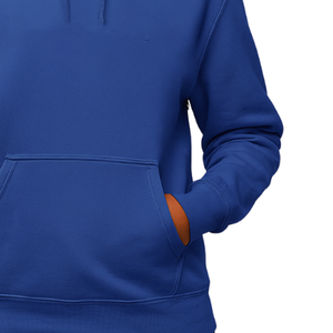 Sudaderas con Capucha de Algodón Azul con Logotipos Personalizados, Corte Regular, Estilo Casual para Otoño, Diseño con Bolsillo, Color Sólido - Product Image 4