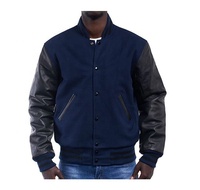 Veste de baseball streetwear personnalisée OEM pour homme, 100 % laine, patchwork, manches en chenille, col montant, style universitaire