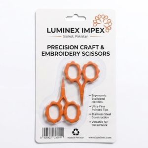 LUMINEX IMPEX LUB=127 Mini Red Aqua Green Sunflower Embroidery Stainless Steel Right-Handed <b>Thinning</b> Scissors Sharp Blade Hair - Product Image 2
