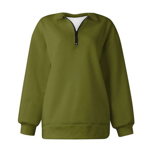 Sudadera de forro polar personalizada para mujer, de manga larga, con media cremallera y cremallera completa, con bordado y insignia - Product Image 1