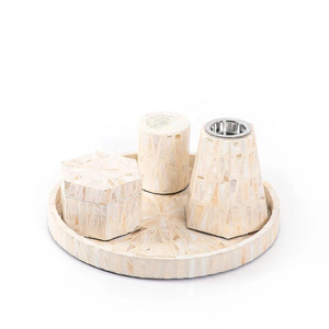 Juego de Mabkharis de Nácar en Oferta, Bandeja Redonda para Mabkhari, Caja y Portavelas, Hecho a Mano en Vietnam, Estilo Árabe - Product Image 1