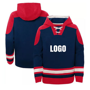 Sweat à capuche unisexe en polaire épaisse anti-humidité pour hockey sur glace, grandes tailles, impression personnalisée sur le devant, tenue d'équipe, service OEM/ODM disponible - Product Image 2