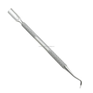 Pousse-cuticules double embout en acier inoxydable avec tête biseautée circulaire, lime à ongles, outil de manucure et de nettoyage des ongles - Product Image 4