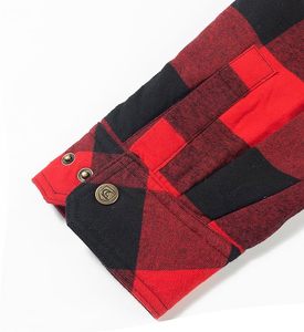 Veste en flanelle de coton pour homme, doublée en sherpa, matelassée, à manches longues, à carreaux, avec boutons pression, à capuche - Product Image 3