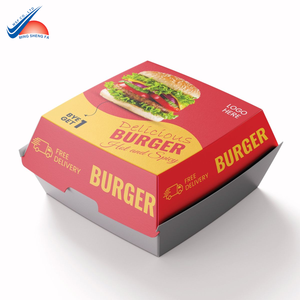 Foldable Cardboard <b>Burger</b> Packaging | Custom Design Food <b>Box</b> - Product Image 2