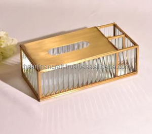 Elegante caja de pañuelos de latón, diseño moderno, tamaño personalizable, estilo artesanal para el hogar, oficina, decoración para sala de estar - Product Image 6