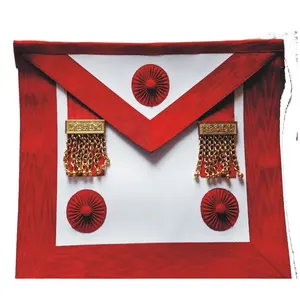 MASONIC REGALIA 마스터 메이슨 앞치마 공예 지방 순위 REGALIA OFFICERS 전체 드레스 앞치마 금속 골드 컬러 도금 술