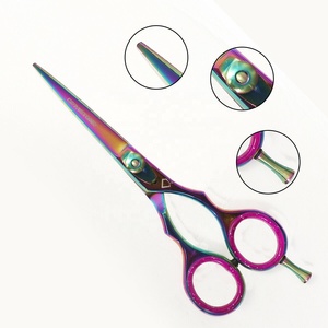 Ciseaux de barbier en acier inoxydable extra-affûtés de qualité supérieure en gros, étui en cuir pour le coiffage, ciseaux à effiler GEMSTONE GS-709 - Product Image 5