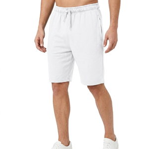 Men's Green 100% Cotton Jersey Shorts Elastic Waist Casual Breathable Quick Dry Solid Color Knitted Fabric - Product Image 1