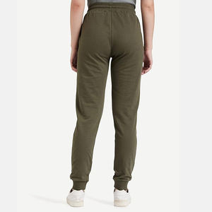 Pantalon de jogging droit pour femme, taille haute, cordon de serrage, bas élastiqué, coupe décontractée, respirant, coton et élasthanne, pour la détente - Product Image 4