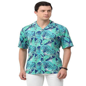 Chemise à manches courtes en coton pour hommes personnalisée OEM avec col boutonné respirant à séchage rapide pour une tenue décontractée d'été pour adolescents - Product Image 1