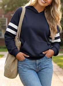 Sudadera con Capucha Extra Grande para Mujer, Informal, para Otoño e Invierno, con Tejido de Poliéster/Algodón - Product Image 5