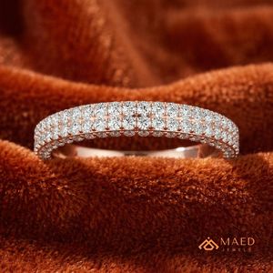Anillo de Compromiso de Moissanita Chapado en Oro Rosa, Anillo de Eternidad, Anillo de Boda de Diamantes, Joyería de Lujo para Mujer de Gujarat - Product Image 3