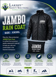 JAMBO เสื้อกันฝนแบบพกพาไม่สะท้อนแสงสีดำกึ่งไนลอน - Product Image 2