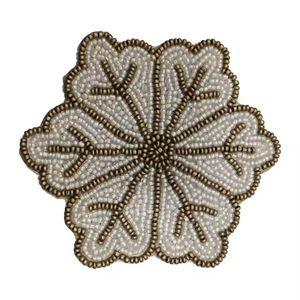 Posavasos de Cóctel con Cuentas, Hechos a Mano, de Inspiración Vintage, Resistentes al Calor, para Regalos de Inauguración de Casa, Accesorios de Bar de la India - Product Image 5