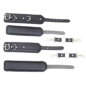 Ensemble de restraints pour poignets et chevilles en véritable peau de mouton avec anneaux en D et boucles en acier, largeur 4,5 cm - Product Image 5