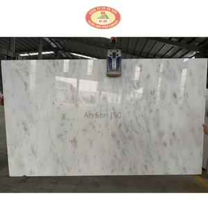 Dalle de marbre blanc poli avec des veines bleu-gris pour les projets de sol/mur de salle de bain, cuisine, villa - Écologique, vente en gros en usine - Product Image 1