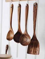 Cuillère en bois pour la cuisine, ensemble complet, naturel et meilleures ventes, vente en gros