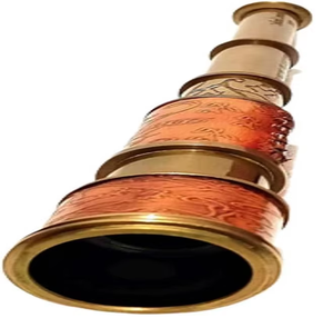 Jumelles étanches de télescope en laiton de pirate nautique à grossissement 10x avec étui de support en bois revêtement FMC décor à la maison - Product Image 3