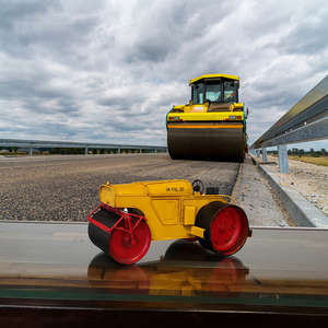 Metal Handmade Steam Roller Model <b>Road</b> Roller Miniature for Home Office Desktop Decoration Collectible Gift 26.67Lx13.97Wx12.7H - Product Image 6