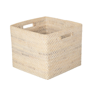 Artex HaiNam <b>Square</b> Natural Rattan Storage <b>Basket</b> With Handles Rustic Multi-Purpose Organizer - Product Image 1