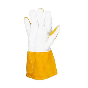 Gants de soudage TIG robustes en cuir de chèvre et croûte de cuir de vache, résistants à l'abrasion, pour la protection personnelle, le barbecue et les soudeurs - Product Image 2