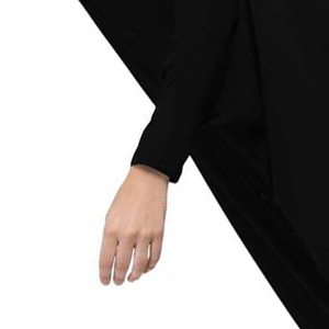 Ensemble Abaya Hijab en Coton Noir Brodé à la Main avec Imprimé Animal, Manches Longues, Longueur au Sol, Coupe Ample, Respirant, pour Femme Musulmane - Product Image 5