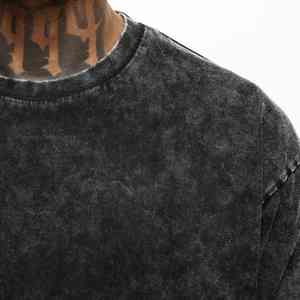 Camiseta Vintage Oversize para Hombre con Lavado Ácido a Precio Económico, Mejor Diseño, Bajo MOQ, Camiseta de Color Sólido con Lavado Ácido en Venta - Product Image 5