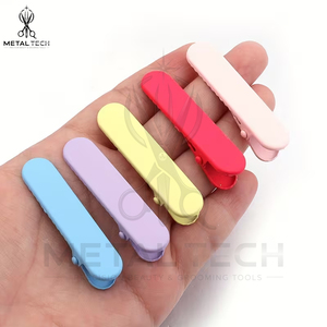 Barrettes à bec de canard professionnelles en métal mat coloré, sans pliage, pour la coiffure et l'application de maquillage en salon - Product Image 4
