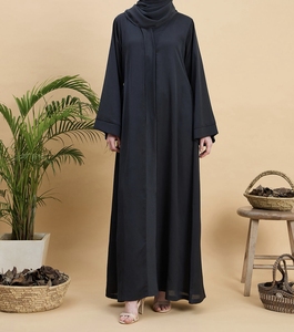 New Style Modest Abaya Robe Islamic Clothing Front Open Muslim Women Long Dress Polyester floral V Neck - Product Image 6