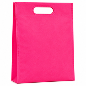 Sac fourre-tout de plage rose en PP non tissé découpé en D, réutilisable, robuste, pour emballage de boutique, vente en gros - Product Image 5