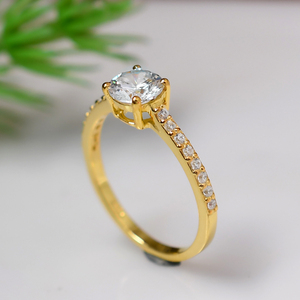 Natural Round Shape <b>Ring</b> <b>Set</b> with Cubic Zirconia Accents 925 <b>Sterling</b> <b>Silver</b> Wedding Engagement <b>Ring</b> <b>Set</b> for Women - Product Image 6