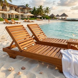 PATIO OUTDOOR LOUNGE AND <b>SUNBED</b> LOUNGER TEAK WOOD MADE IN INDONESIA - Product Image 1